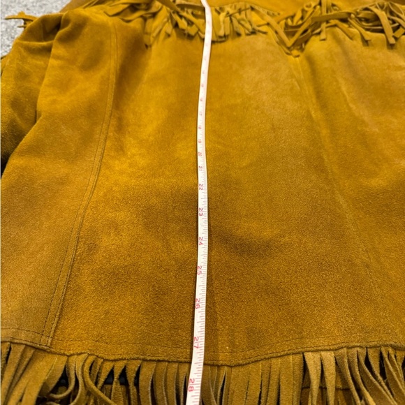 Fringed Suede Jacket in Tan - Picture 4 of 11